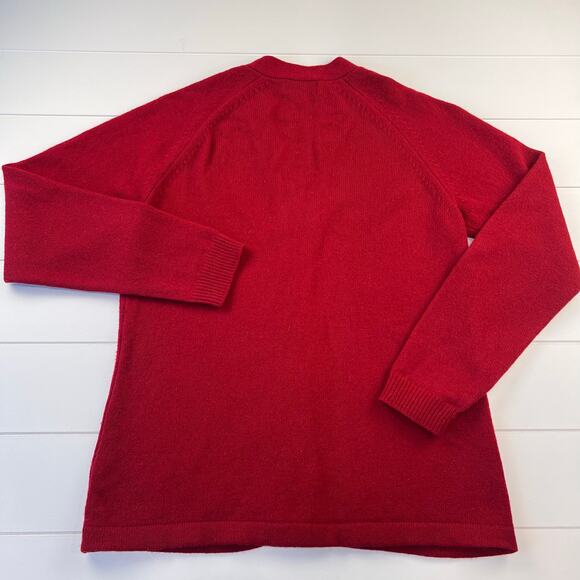 Lands End Red Wool Cardigan Sweater women’s size small - Picture 2 of 5